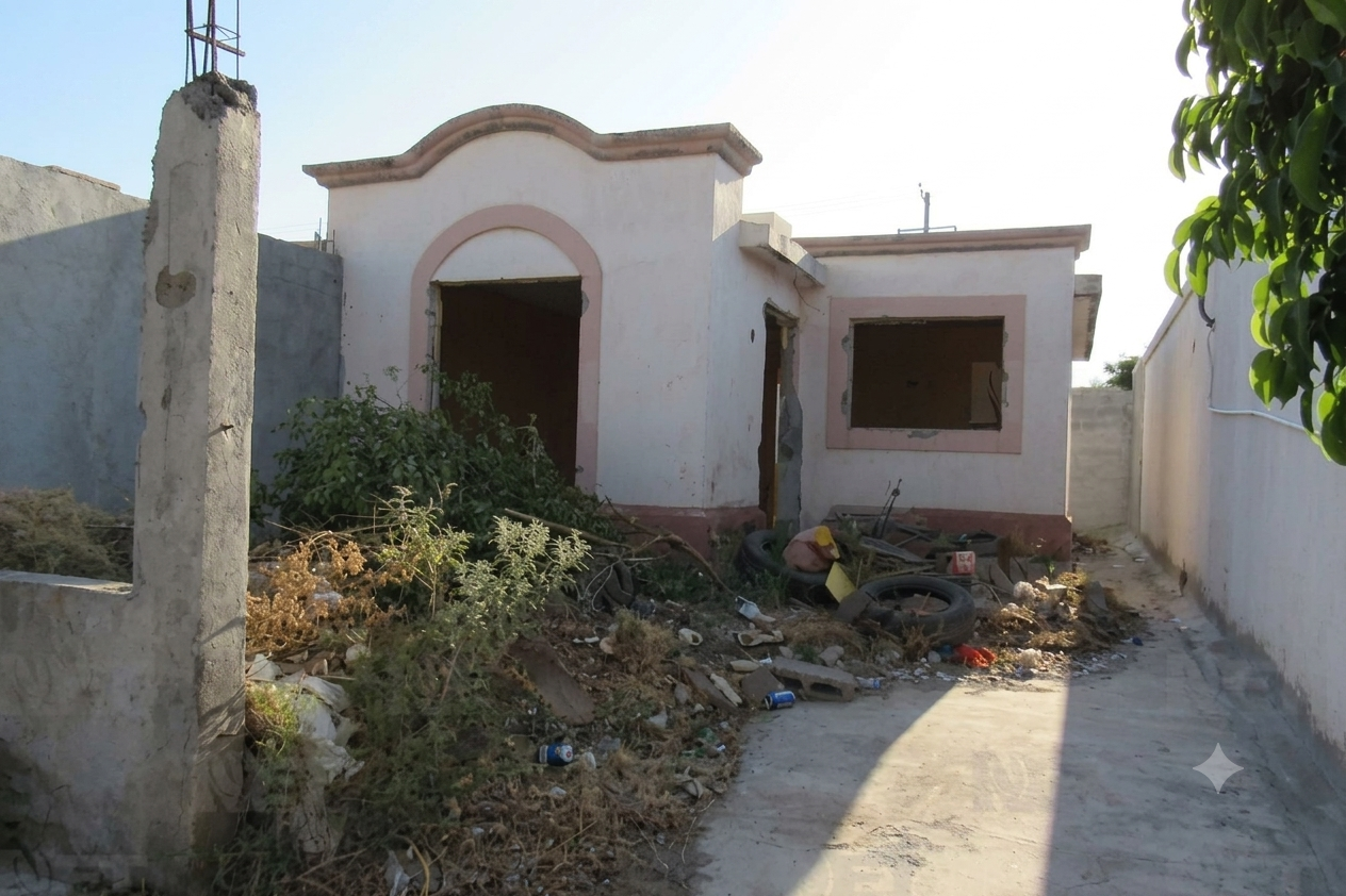 Casa Infonavit en mal estado